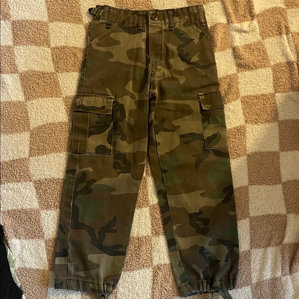 Vintage military Camouflage Cargo kids Pants Made in USA